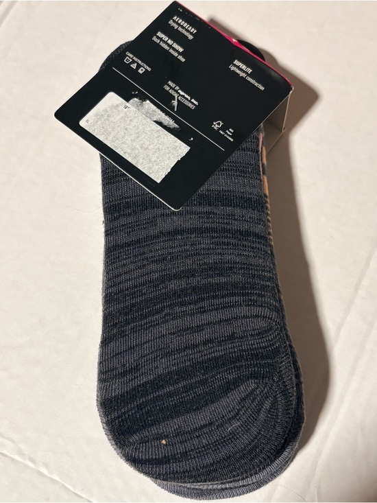 6 Pairs Adidas Women's Superlite No-Show Socks - Gray and Blue - Picture 3 of 4